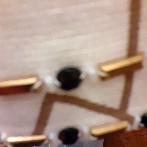 Fancy Knit Cream Geometric Patterned Cardigan w/Beading arnd the edges n sleeves - Picture 5 of 6